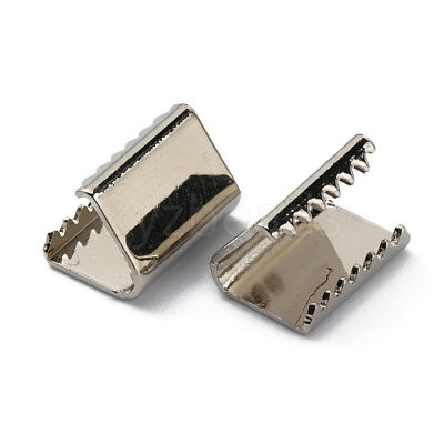 Brass Ribbon Crimp Ends KK-WH0046-34A-P-1