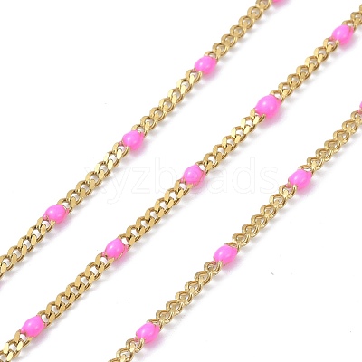 Ion Plating(IP) 304 Stainless Steel Enamel Curb Chains CHS-P013-01G-07-1