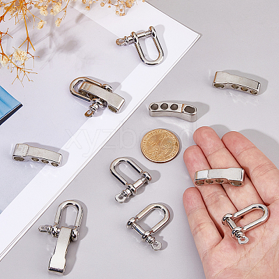 6 Sets Alloy D-Ring Anchor Shackle Clasps FIND-DC0007-79-1