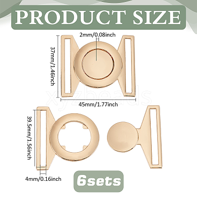 6Sets Zinc Alloy Side Release Buckles FIND-BC0013-98A-1
