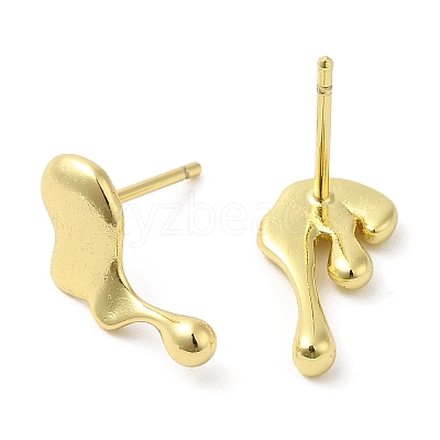 Rack Plating Brass Melting Twist Asymmetrical Earrings EJEW-D059-18G-1