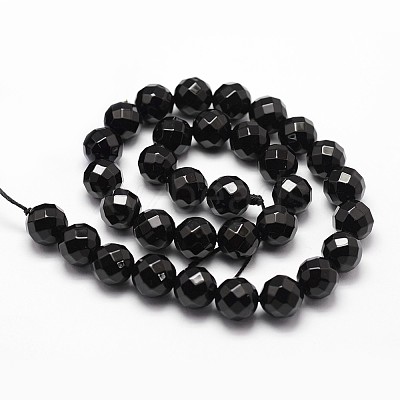 Natural Dyed & Heated Black Onyx Beads Strands X-G-D840-23-10mm-1