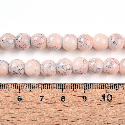 Baking Paint Glass Beads Strands DGLA-N003-8mm-C02-1