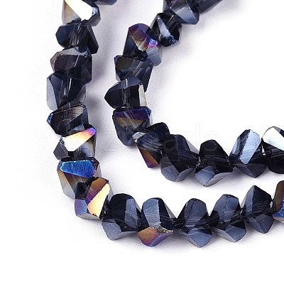 Electroplate Transparent Glass Beads Strands GLAA-N021-4mm-30-1