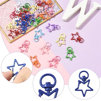 30Pcs Spray Painted Eco-Friendly Alloy Swivel Snap Hooks Clasps FIND-YW0008-98-1