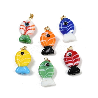 Handmade Lampwork Pendants X1-LAMP-A007-01G-02-1