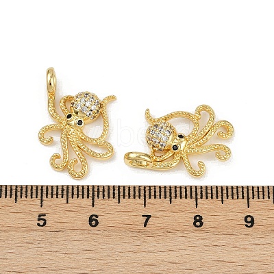 Brass Micro Pave Cubic Zirconia Pendants KK-C093-12G-1