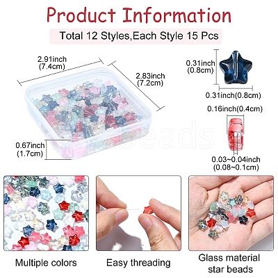 12 Colors Transparent Glass Beads GLAA-YW0003-67-1