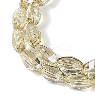 Electroplate Glass Beads Strands GLAA-Q101-03A-PL03-1
