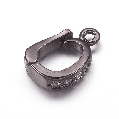 Brass Cubic Zirconia Enhancer Shortener Bails ZIRC-K070-16-1
