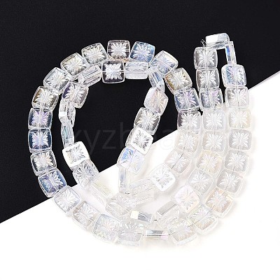 Electroplate Transparent Glass Beads Strands EGLA-N017-03A-1