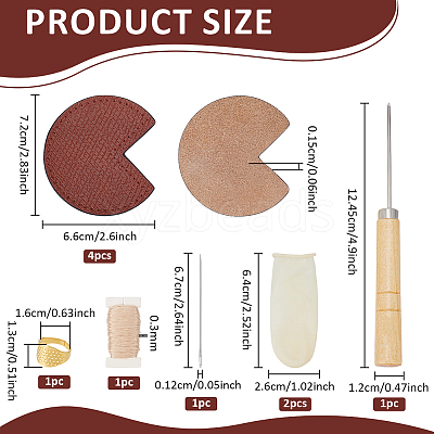 Cowhide Leather DIY Bag Corner Repair Kits PURS-WH0002-031B-1