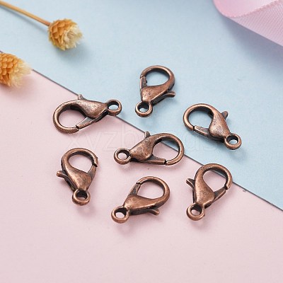 Red Copper Tone Zinc Alloy Lobster Claw Clasps X-E102-NFR-1