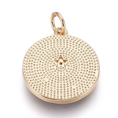 Brass Enamel Pentacle Pendants KK-O113-05A-G-1