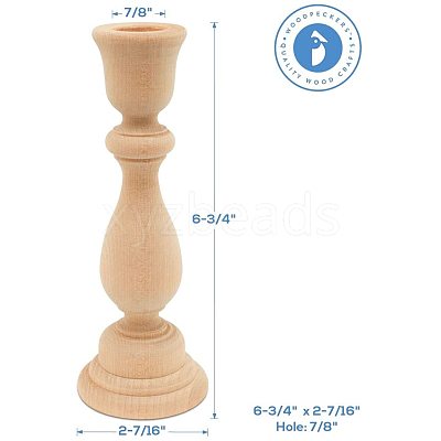2Pcs Natural Wooden Candle Holder DJEW-GF0001-19-1