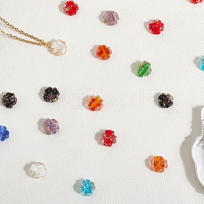 45Pcs 9 Colors Luminous Handmade Gold Foil Glass Beads Strands FOIL-PA0001-01-1