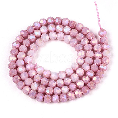 Anti-Tarnish Electroplate Glass Beads Strands EGLA-T021-4mm-15-02-1