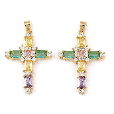 Brass with Cubic Zirconia Pendants LS-KK-L255-08G-1