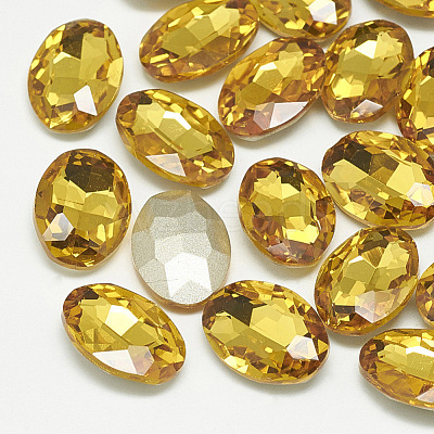 Pointed Back Glass Rhinestone Cabochons RGLA-T080-10x12mm-22-1