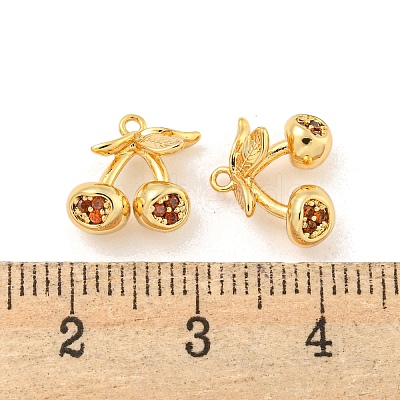 Brass Micro Pave Cubic Zirconia Pendants KK-K369-01G-01-1