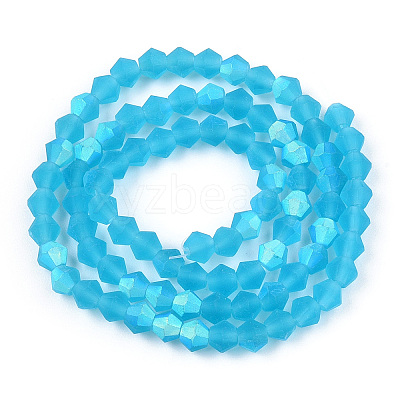 Imitate Austrian Crystal Bicone Frosted Glass Beads Strands EGLA-A039-T6mm-MB19-1