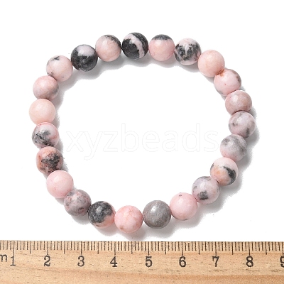 Natural Zebra Jasper Bead Stretch Bracelets BJEW-K212-B-035-1