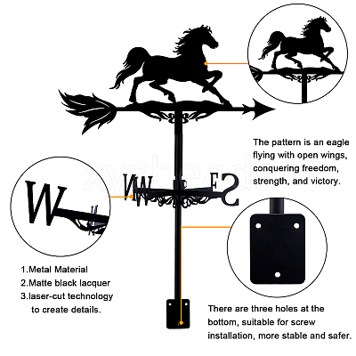Iron Wind Direction Indicator AJEW-WH0265-027-1