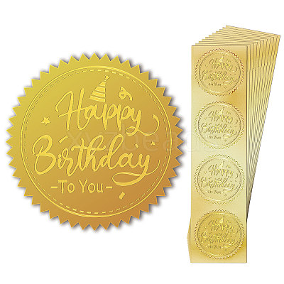 Self Adhesive Gold Foil Embossed Stickers DIY-WH0211-375-1
