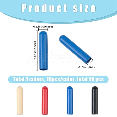 40Pcs 4 Colors Alloy Cord End FIND-GF0008-47A-1
