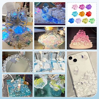 250Pcs 10 Colors Irregular-shape Acrylic Rhinestone DIY-PH0033-89-1