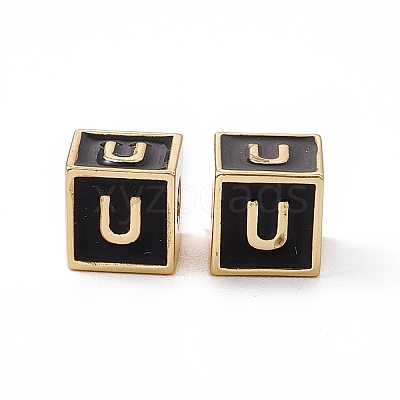 Rack Plating Brass Enamel Beads KK-B060-04G-01U-1