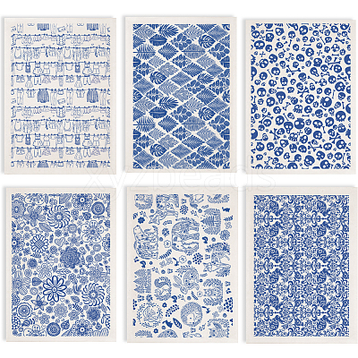 6Pcs 6 Styles Paper Ceramic Decals DIY-SD0002-07C-1