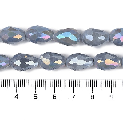 Opaque Solid Color Electroplate Glass Beads Strands LS-EGLA-N013-P10mm-B05-1