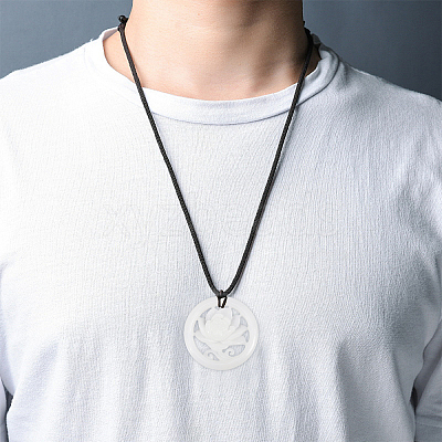 3Pcs Natural Afghan White Jade Hollow Big Pendants G-CA0001-79-1