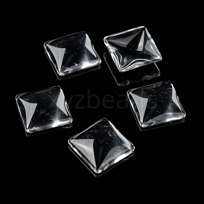 Transparent Clear Glass Square Cabochons X-GGLA-A001-15mm-1