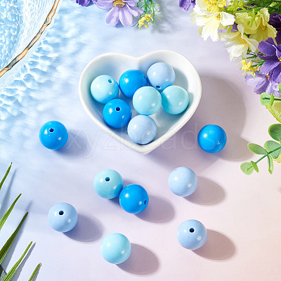 15Pcs 3 Colors Opaque Acrylic Beads MACR-TADJ0001-11-1
