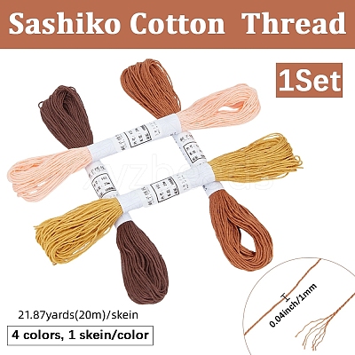 4 Skeins 4 Colors 6-Ply Cotton Embroidery Floss EMBR-WH20001-003A-1