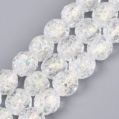 Handmade Foil Glass Beads Strands FOIL-Q002-05K-1