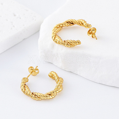 Twist 304 Stainless Steel Stud Earrings for Women OO0866-1