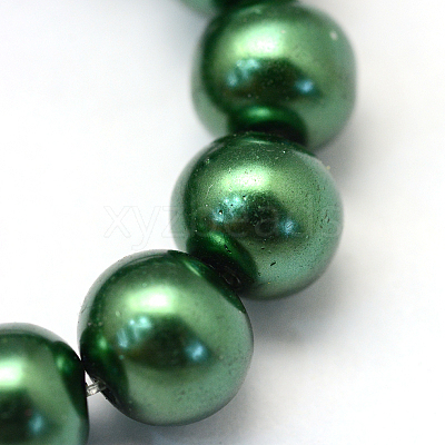 Baking Paint Pearlized Glass Pearl Round Bead Strands X-HY-Q330-8mm-71-1