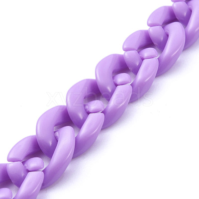 Handmade Opaque Acrylic Curb Chains AJEW-JB00662-03-1