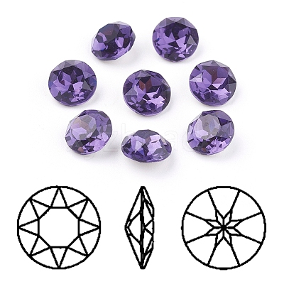 Pointed Back & Back Plated K9 Glass Rhinestone Cabochons RGLA-J012-10mm-277-1