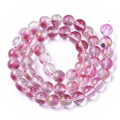 Transparent Spray Painted Glass Bead Strands GLAA-N035-03C-B04-1