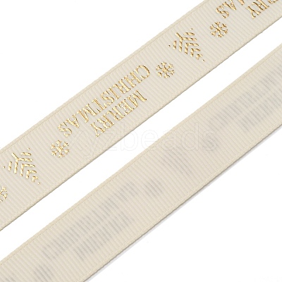 Flat Christmas Theme Polyester Grosgrain Ribbon OCOR-YWC0001-01A-01-1