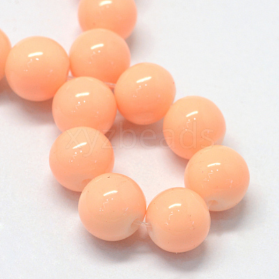 Baking Paint Glass Round Bead Strands X-DGLA-Q020-8mm-06-1