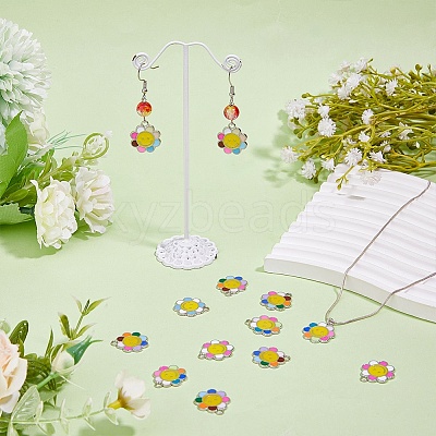 80Pcs 4 Colors Alloy Enamel Charms FIND-DC0003-44-1