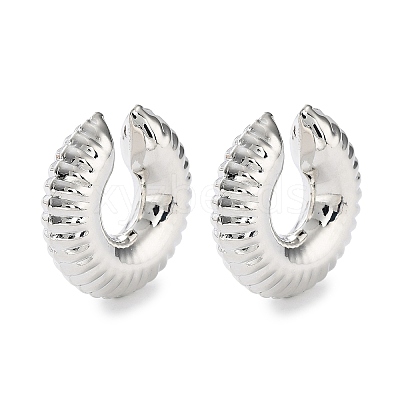 Brass Ring Cuff Earrings EJEW-D088-20P-1
