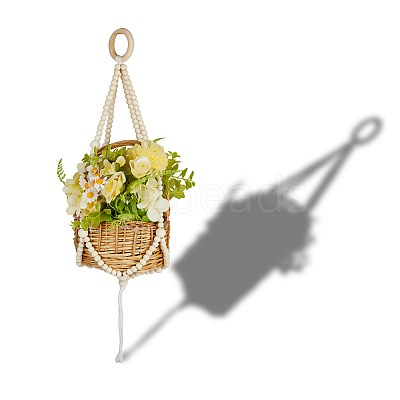 Wooden Plant Rack AJEW-WH20816-032B-1