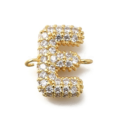 Brass Micro Pave Cubic Zirconia Letter Links KK-I717-04E-1
