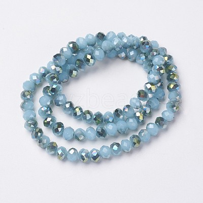 Electroplate Glass Beads Strands EGLA-A034-J6mm-S03-1